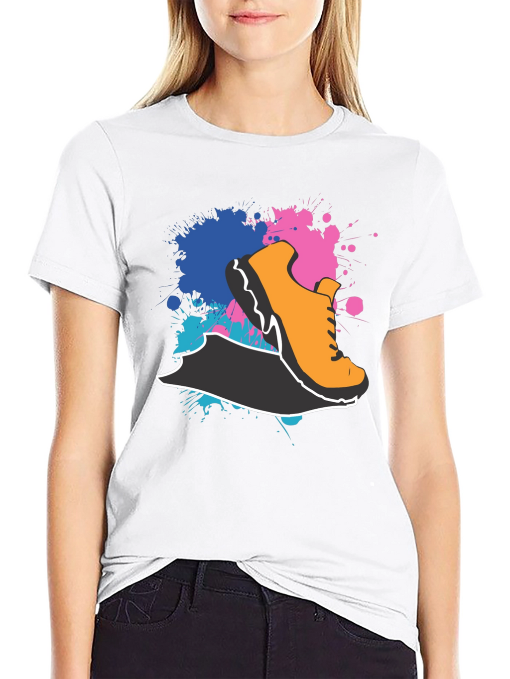 Abstract Shoe Graphic Black T-Shirt