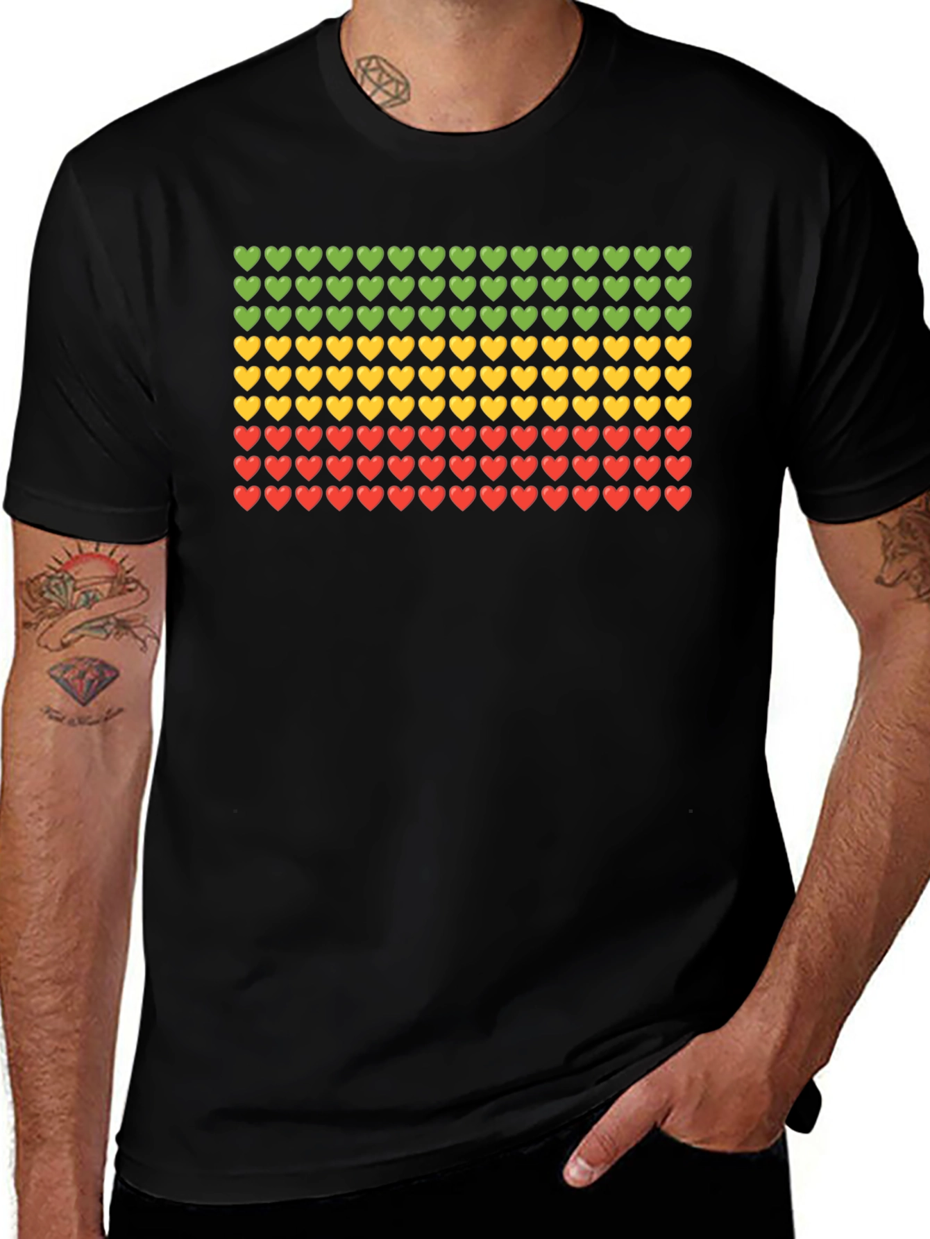 Rasta Heart T-Shirt - Reggae Colors