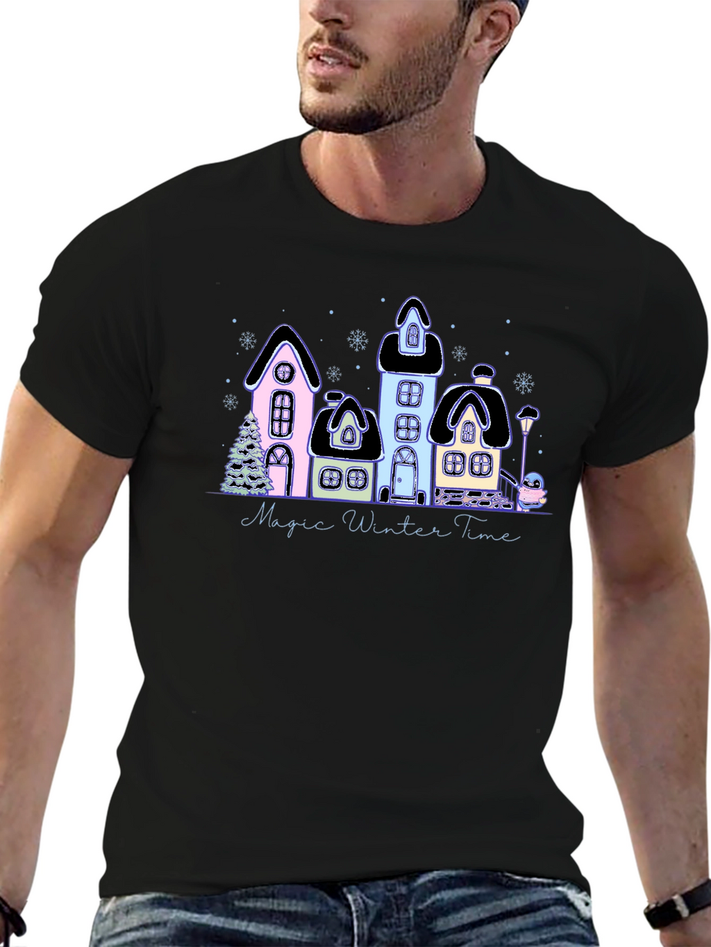 Magic Winter Time Black T-Shirt
