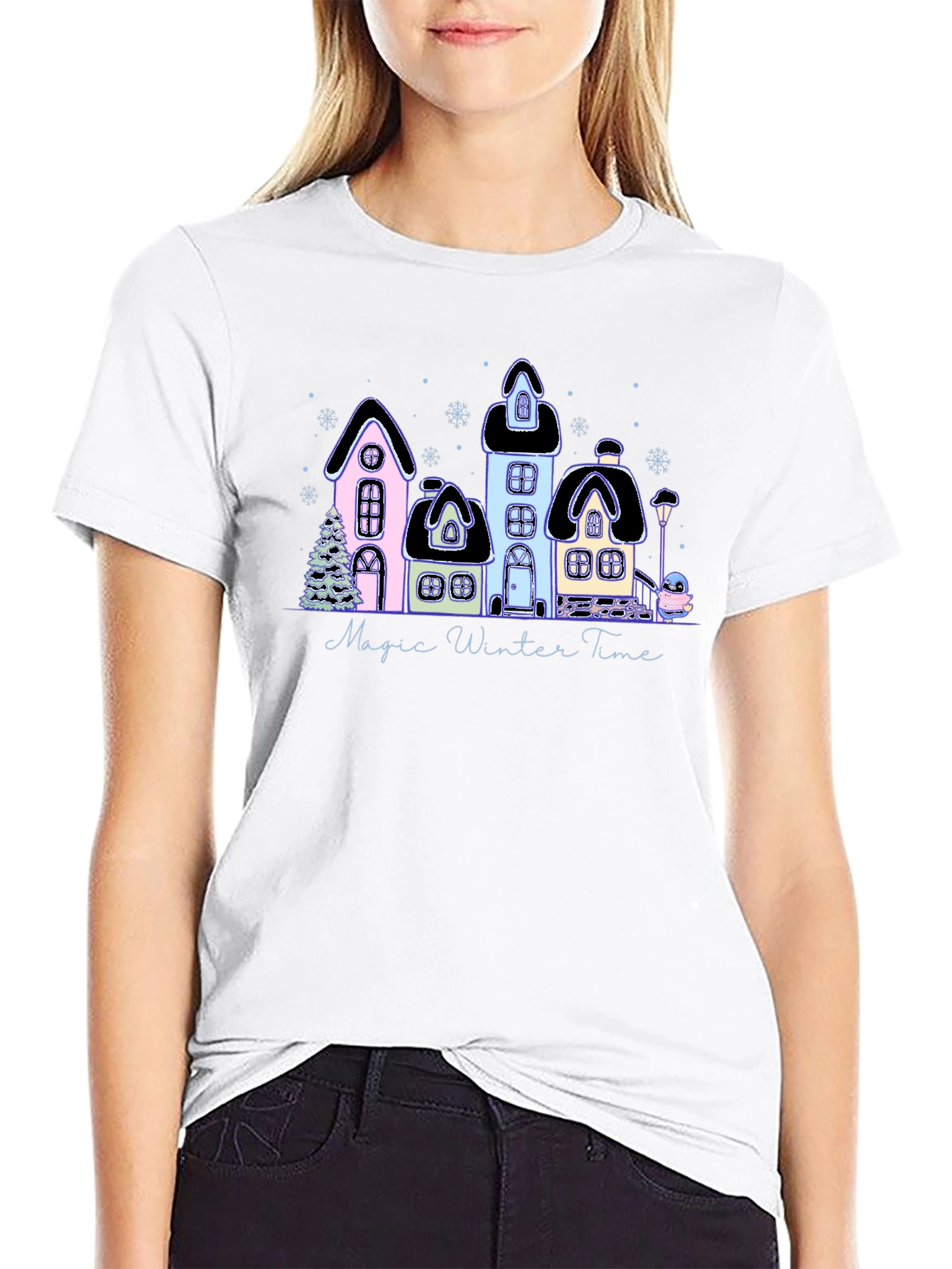Magic Winter Time Black T-Shirt