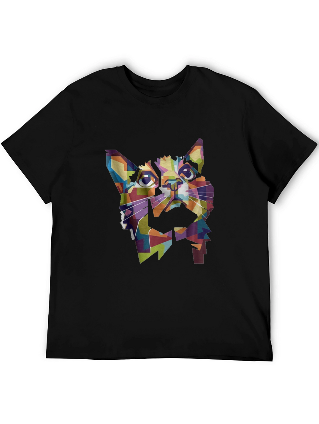 Geometric Cat T-Shirt - Modern Art Tee