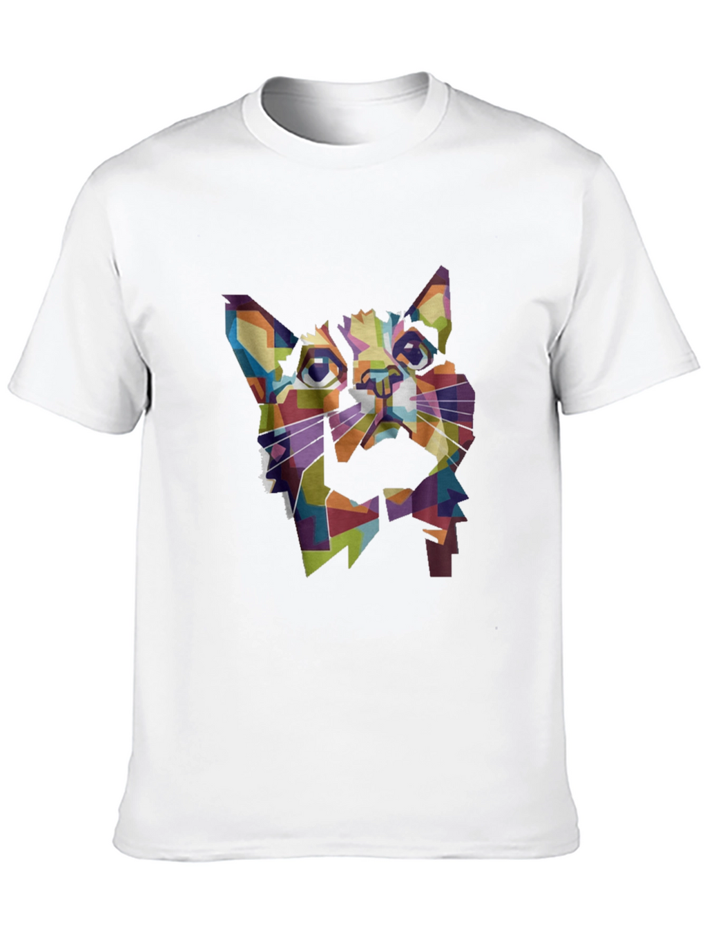 Geometric Cat T-Shirt - Modern Art Tee