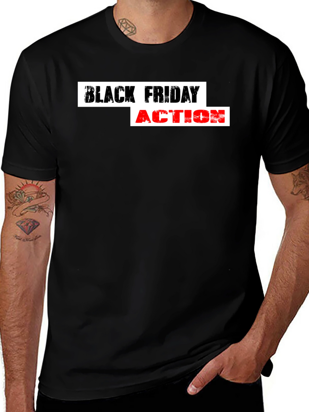 Black Friday Action T-Shirt - Stylish Graphic Tee
