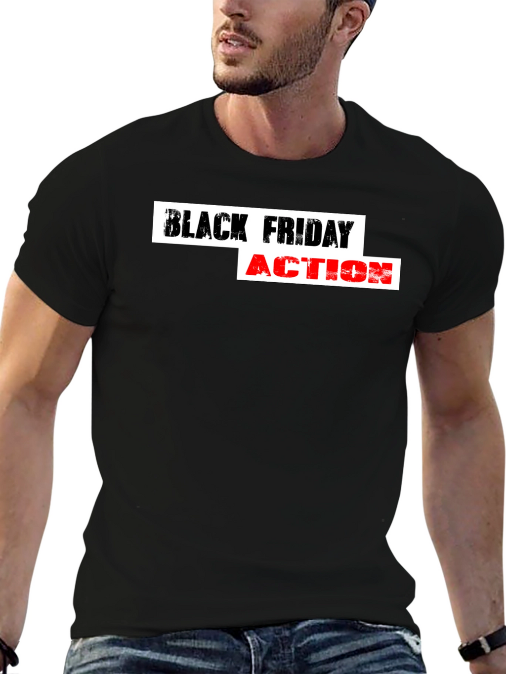 Black Friday Action T-Shirt - Stylish Graphic Tee