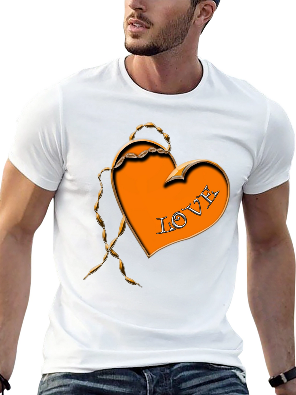 Love Heart Graphic Black T-Shirt