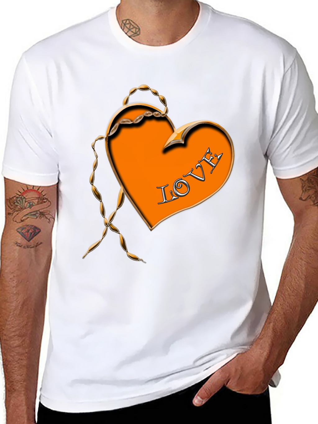 Love Heart Graphic Black T-Shirt