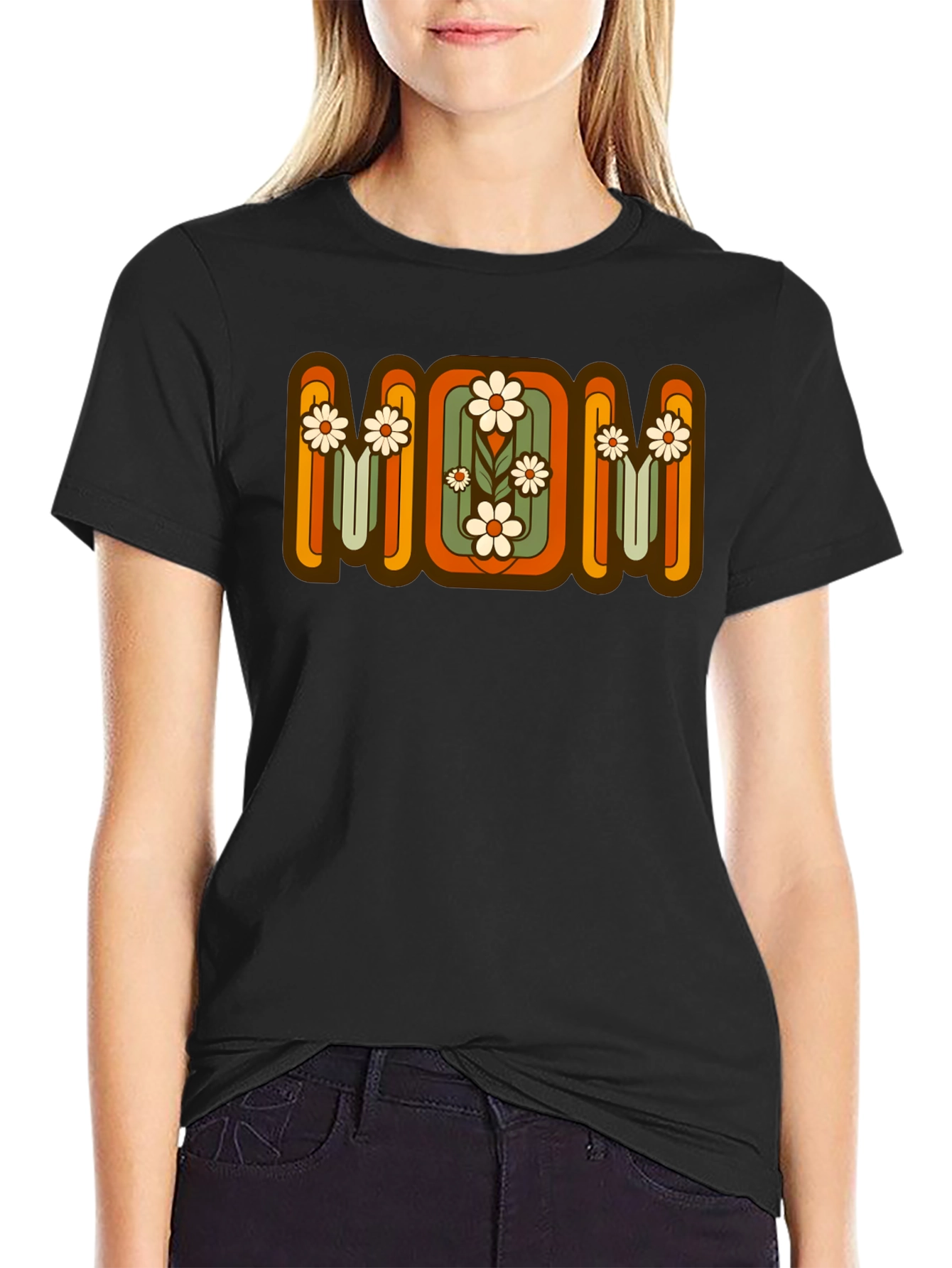 Retro Floral MOM Graphic T-Shirt
