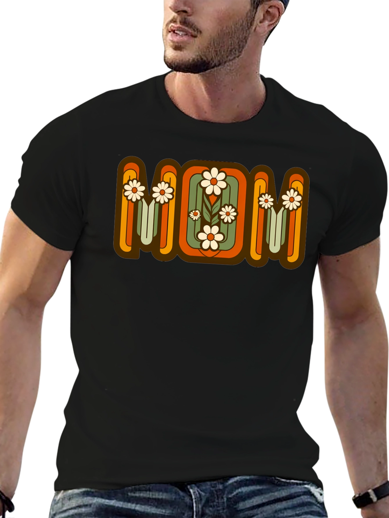 Retro Floral MOM Graphic T-Shirt