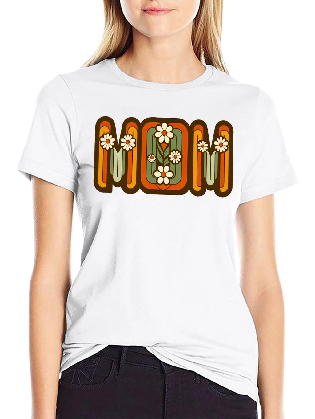 Retro Floral MOM Graphic T-Shirt