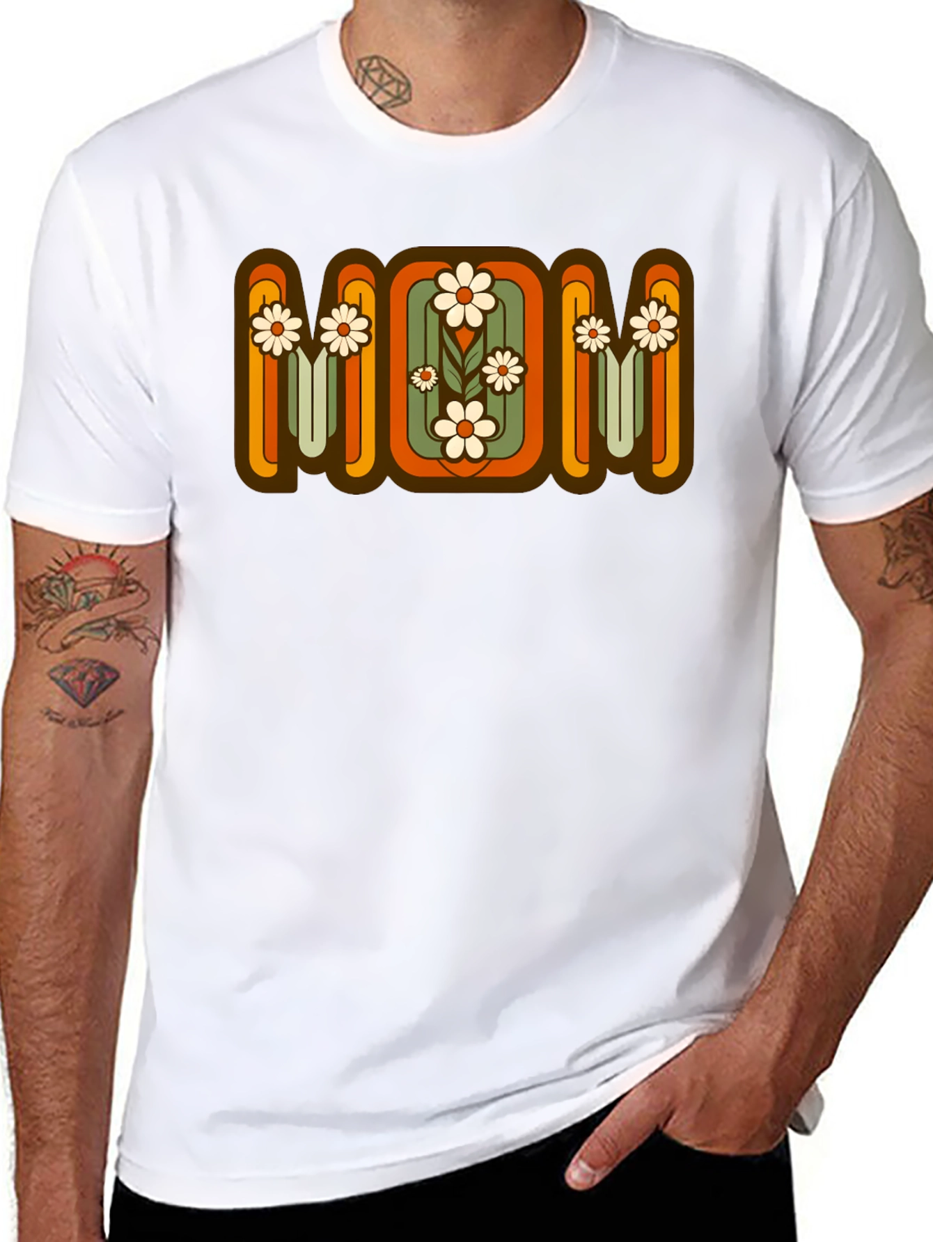 Retro Floral MOM Graphic T-Shirt