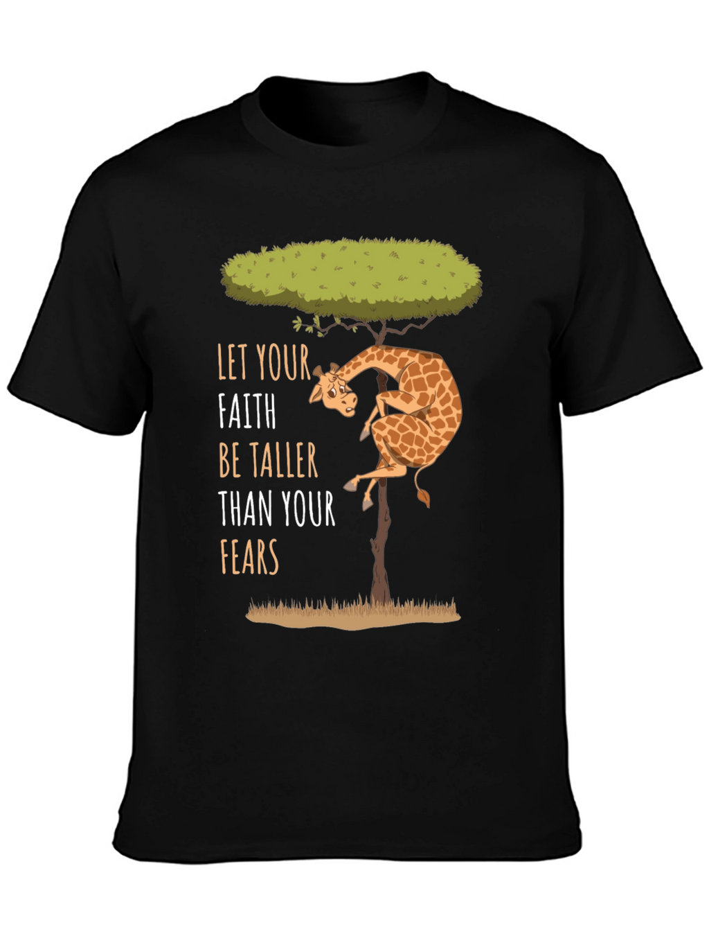 Faith Over Fears Giraffe Graphic Tee - Positive Vibes