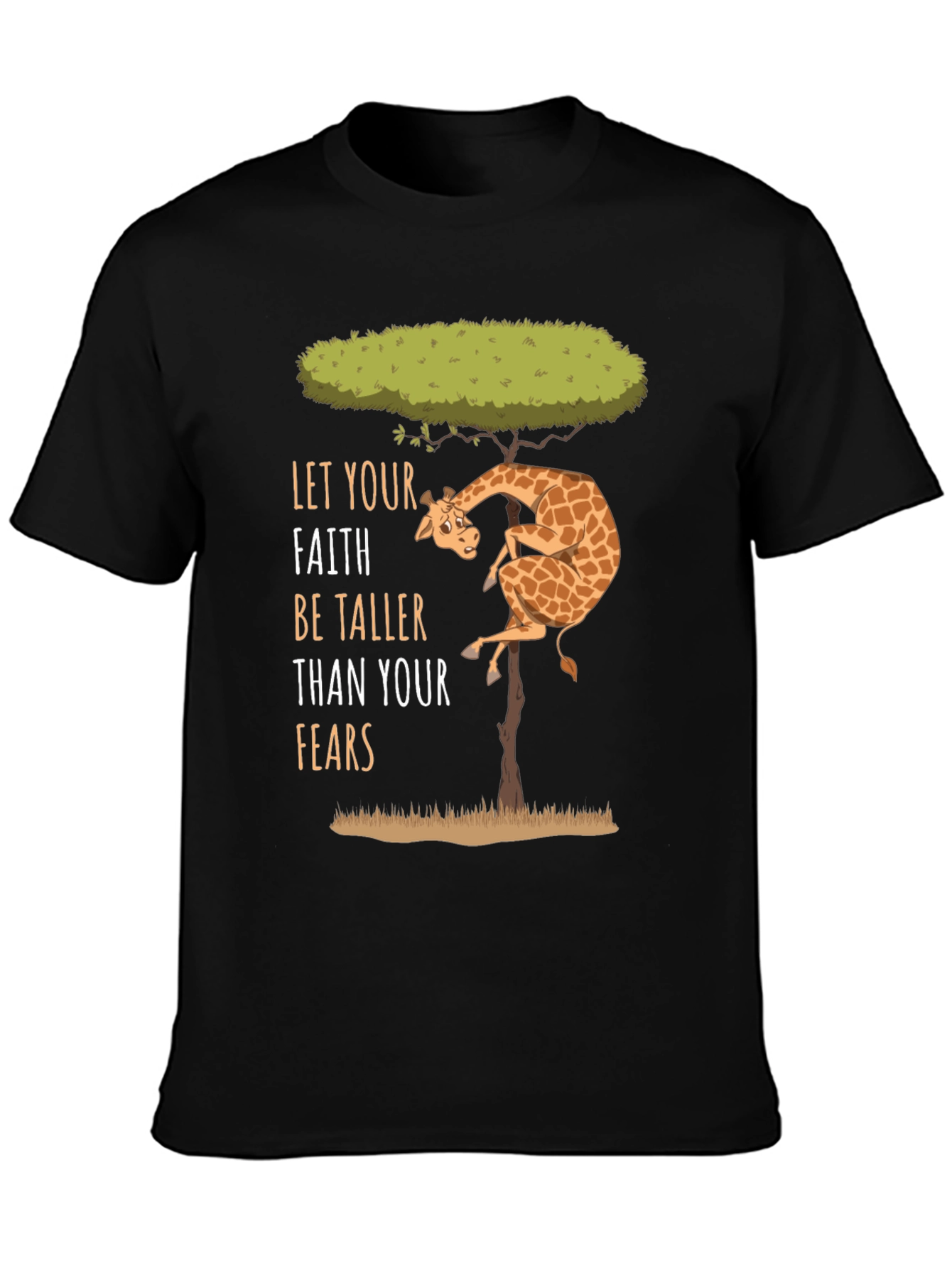 Faith Over Fears Giraffe Graphic Tee - Positive Vibes