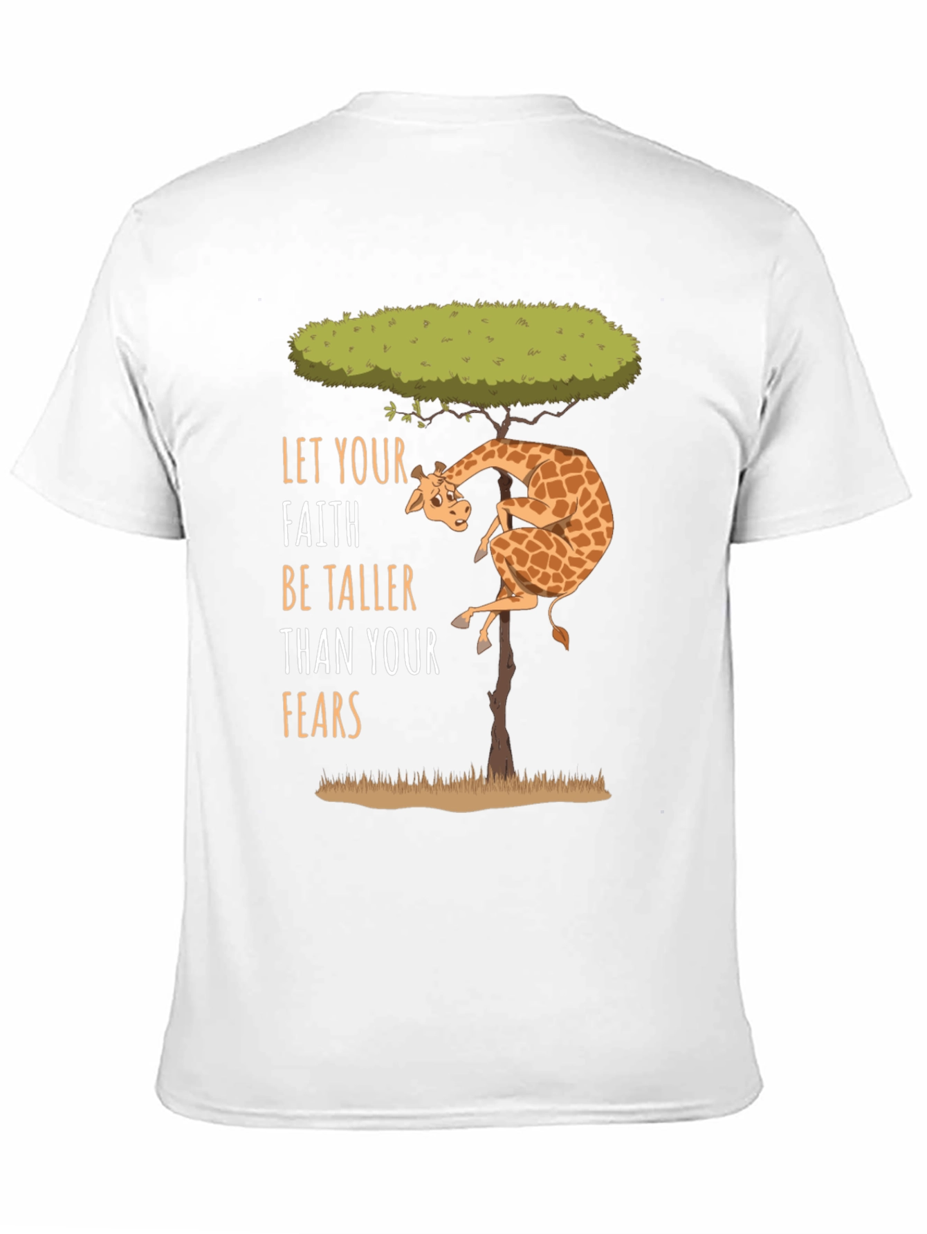 Faith Over Fears Giraffe Graphic Tee - Positive Vibes