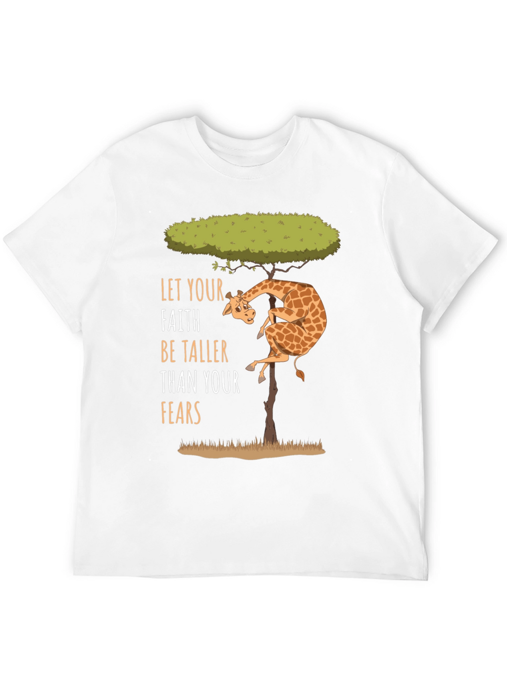 Faith Over Fears Giraffe Graphic Tee - Positive Vibes