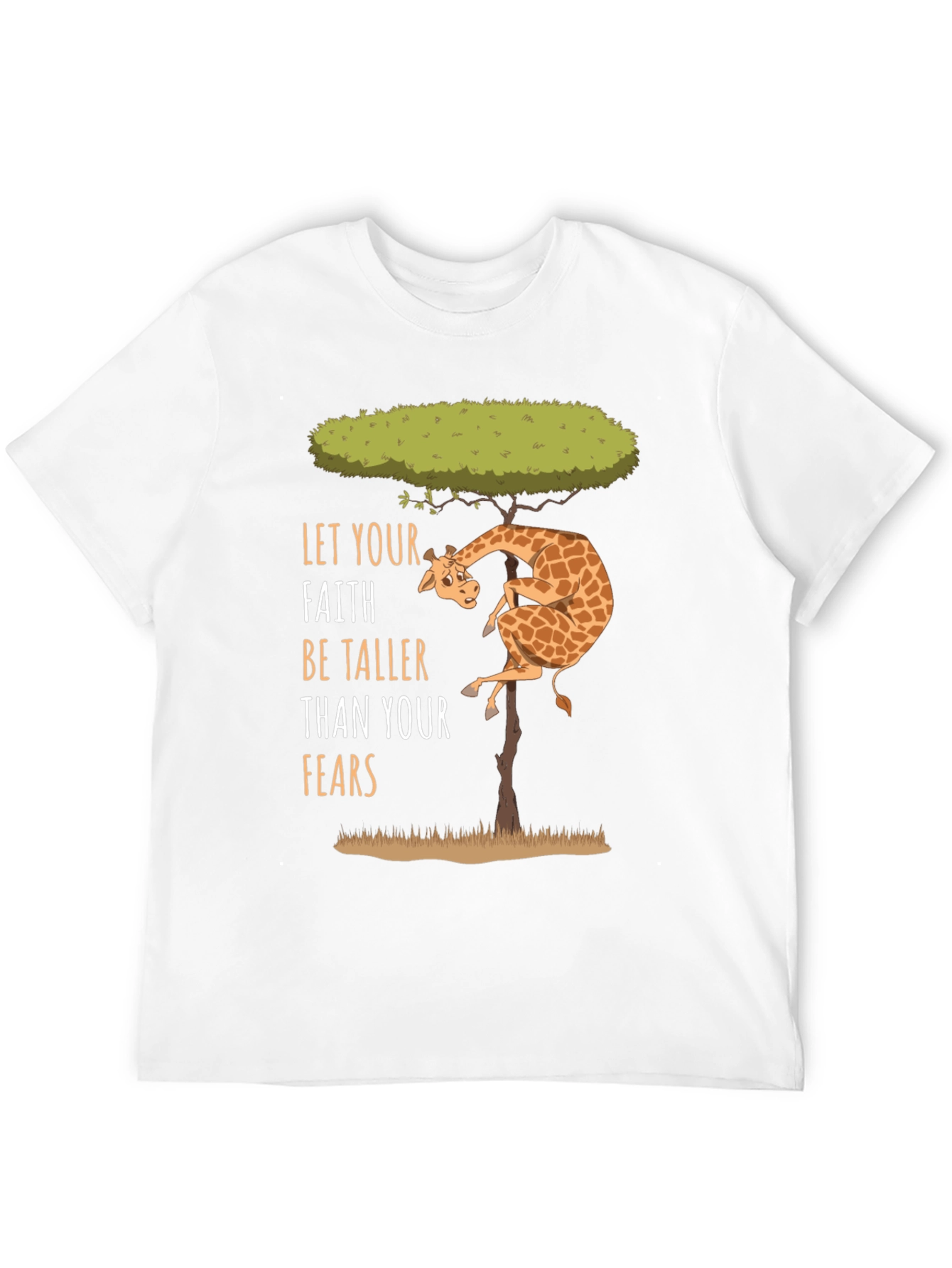 Faith Over Fears Giraffe Graphic Tee - Positive Vibes