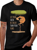 Faith Over Fears Giraffe Graphic Tee - Positive Vibes