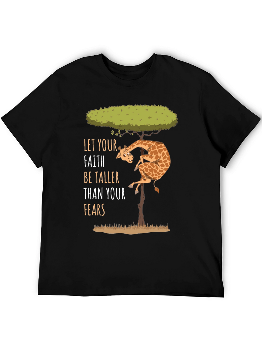 Faith Over Fears Giraffe Graphic Tee - Positive Vibes