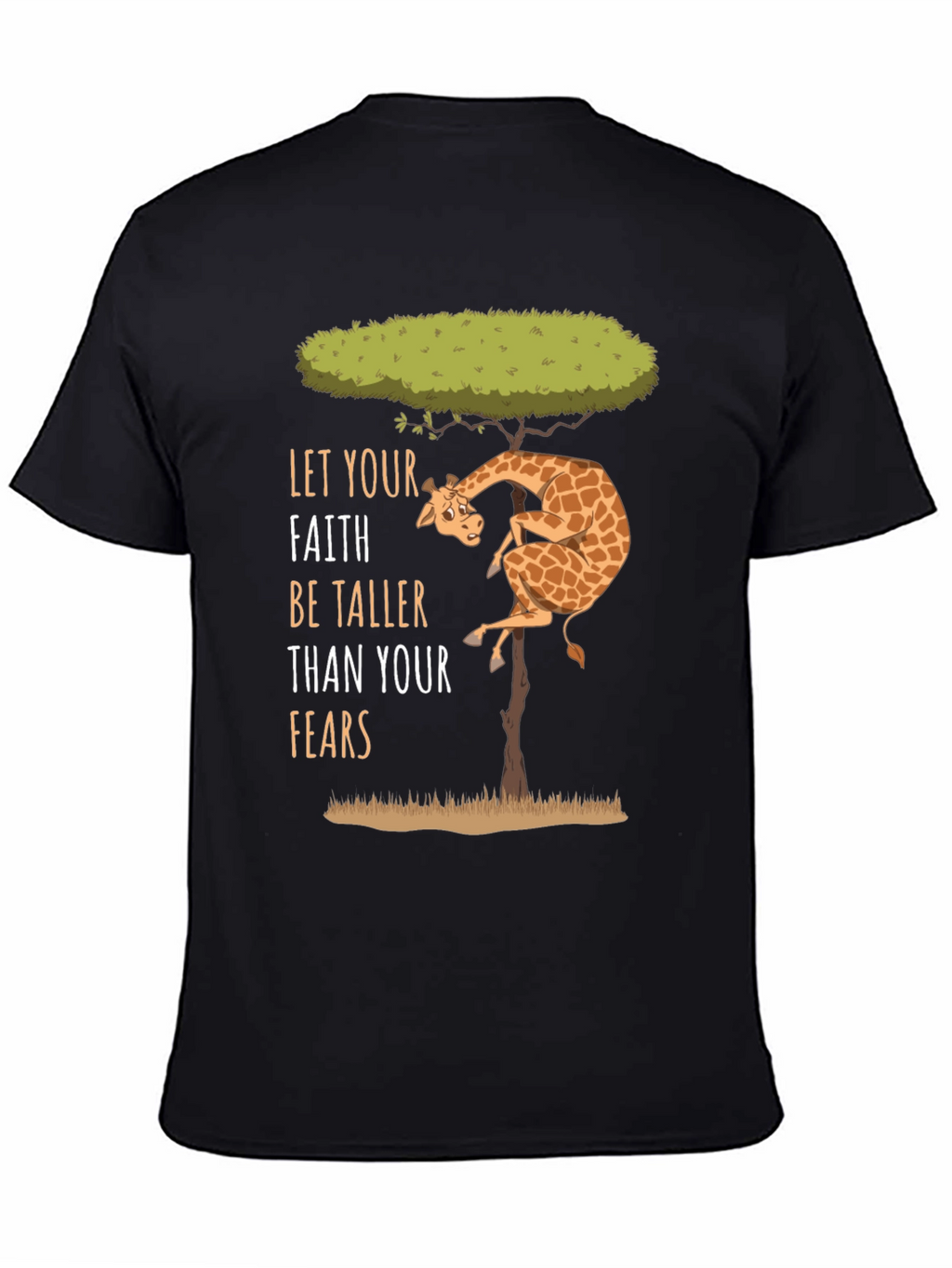 Faith Over Fears Giraffe Graphic Tee - Positive Vibes