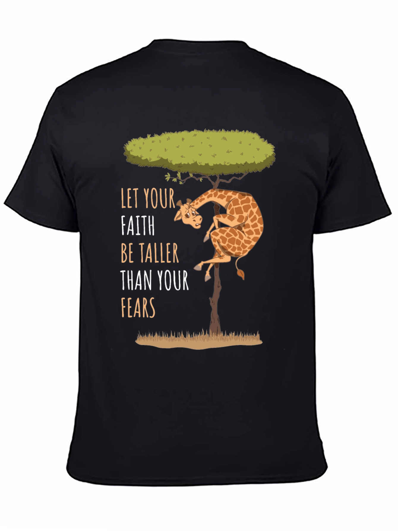 Faith Over Fears Giraffe Graphic Tee - Positive Vibes