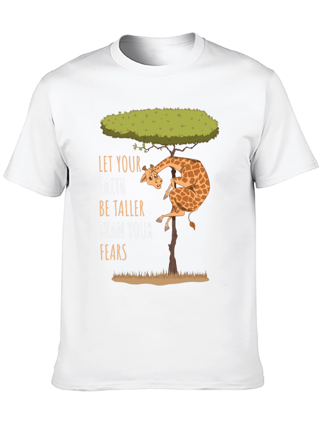 Faith Over Fears Giraffe Graphic Tee - Positive Vibes