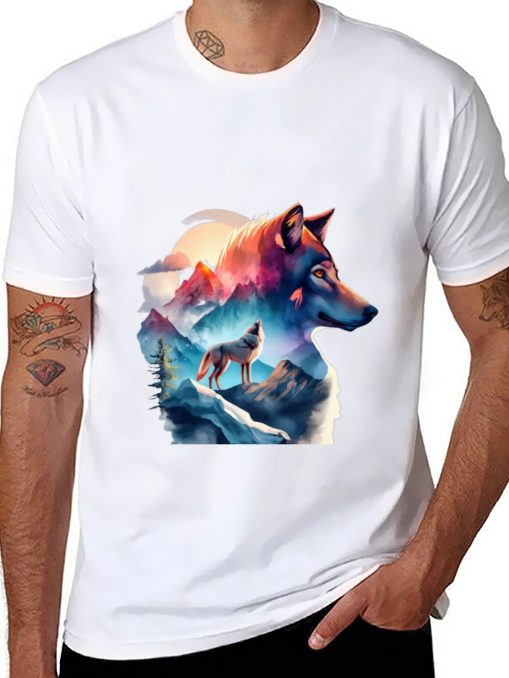 Wolf Mountain Graphic Tee - Black