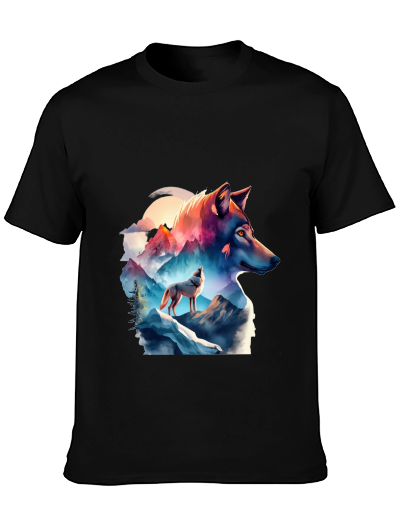 Wolf Mountain Graphic Tee - Black