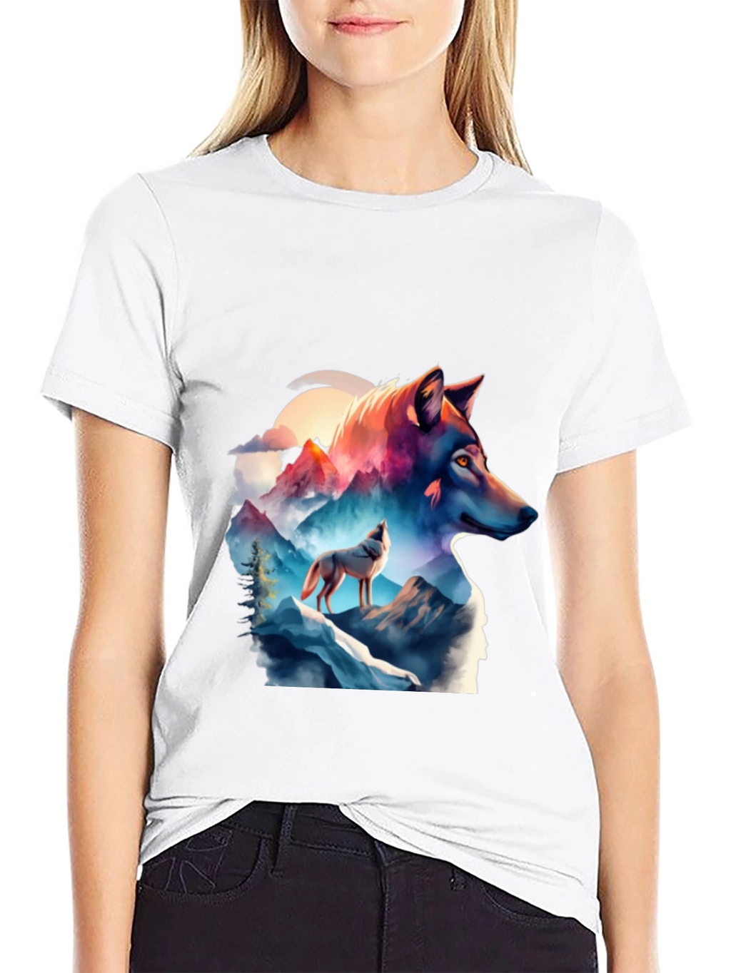 Wolf Mountain Graphic Tee - Black