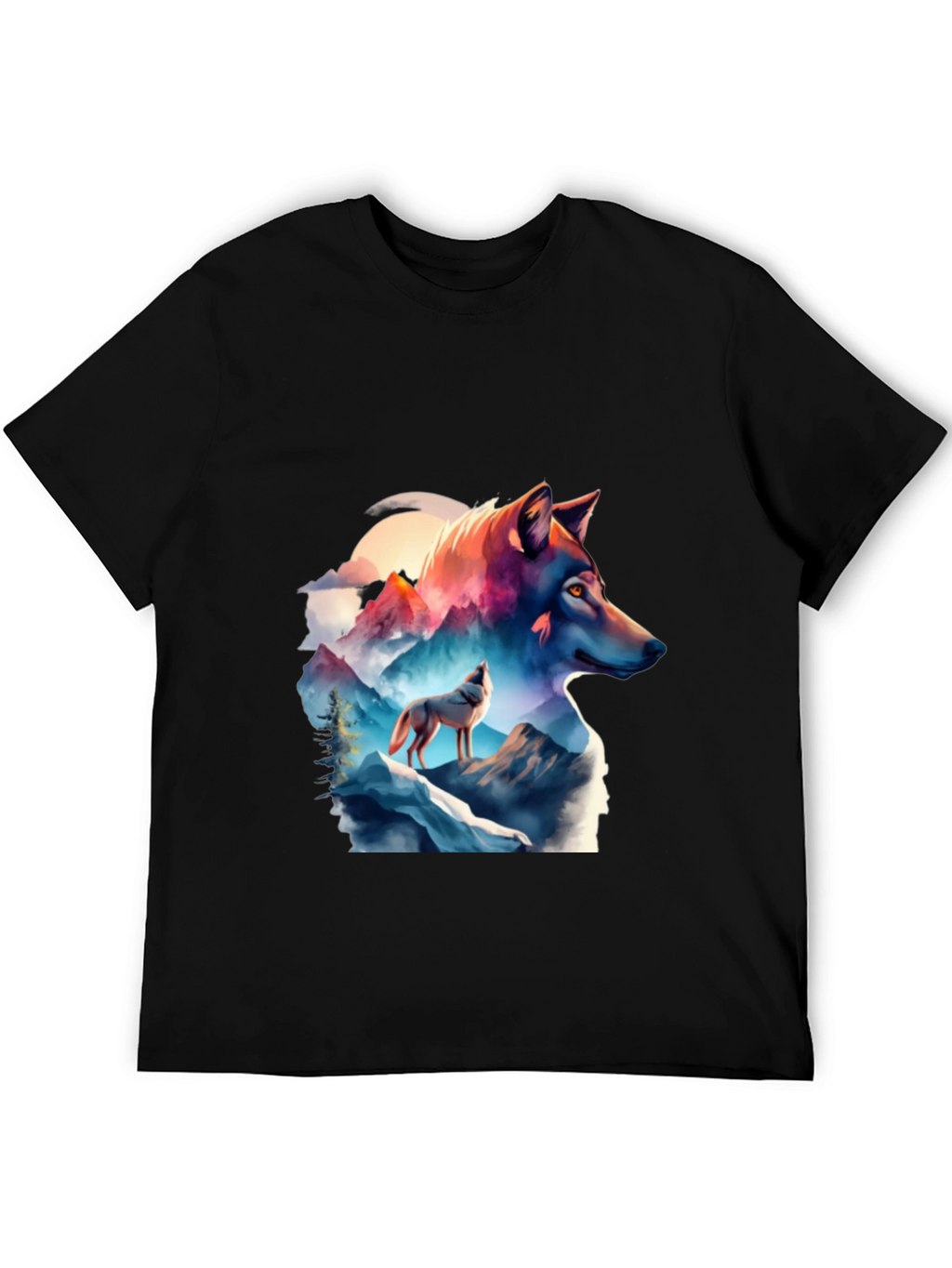 Wolf Mountain Graphic Tee - Black