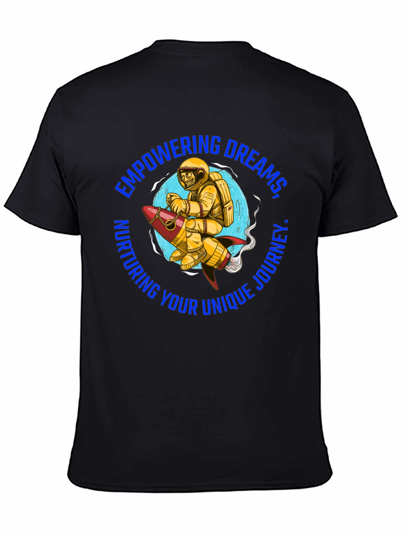 Empowering Dreams T-Shirt - Astronaut on Rocket