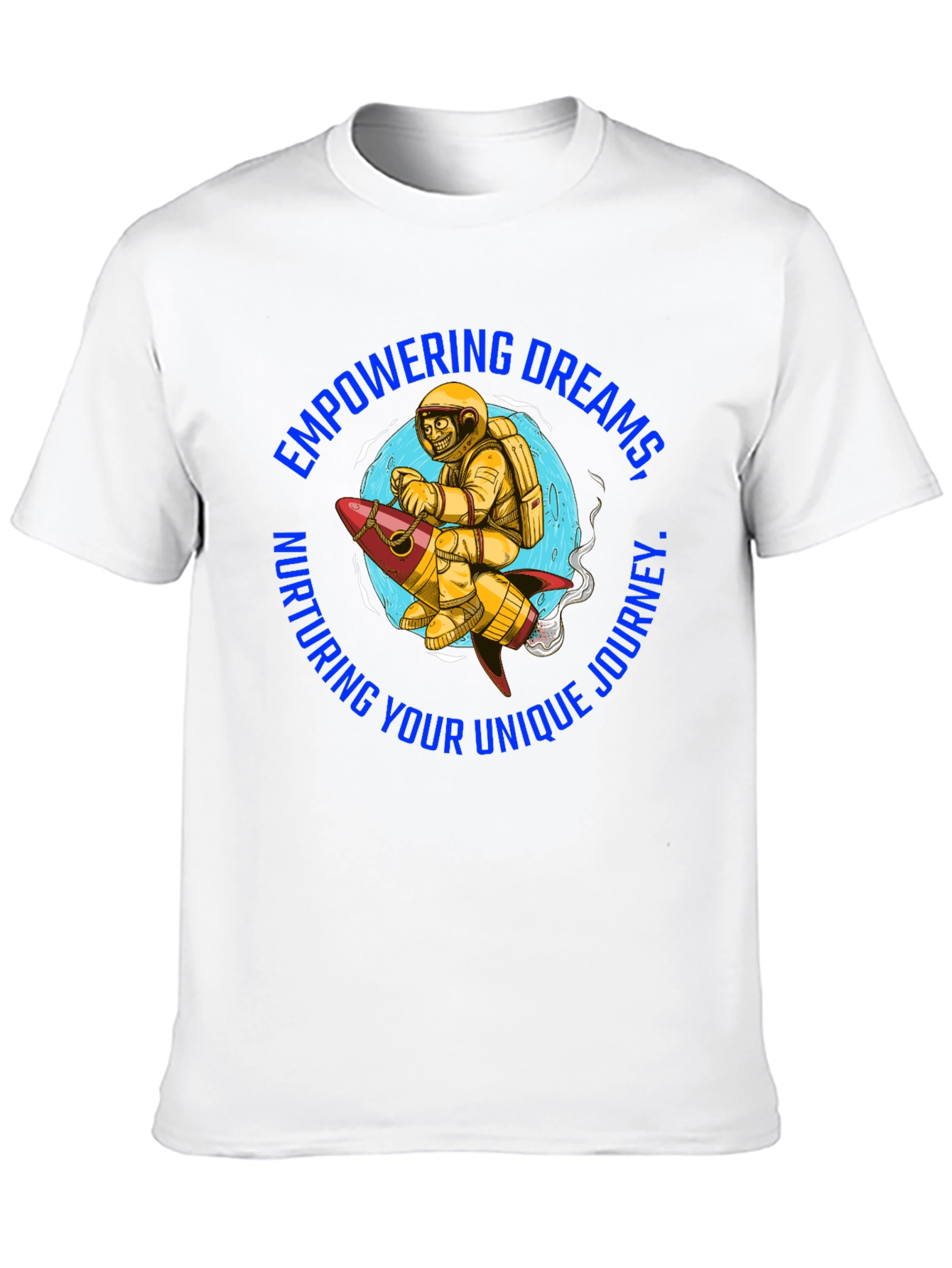 Empowering Dreams T-Shirt - Astronaut on Rocket