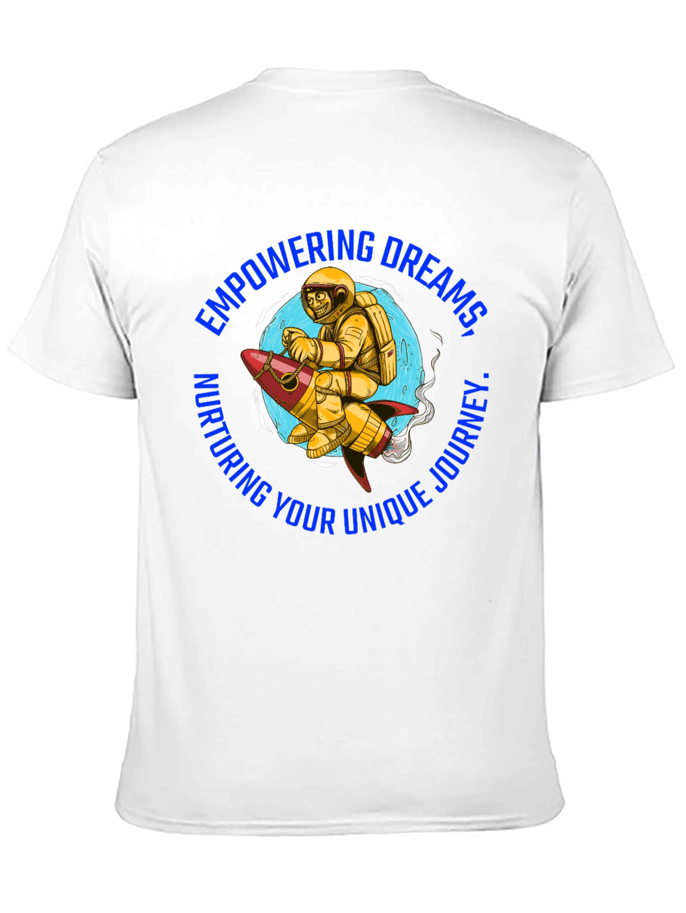 Empowering Dreams T-Shirt - Astronaut on Rocket