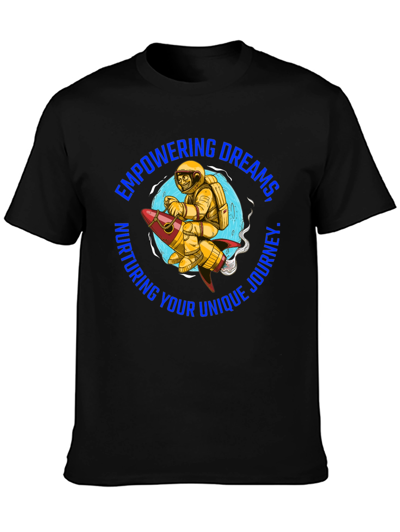 Empowering Dreams T-Shirt - Astronaut on Rocket
