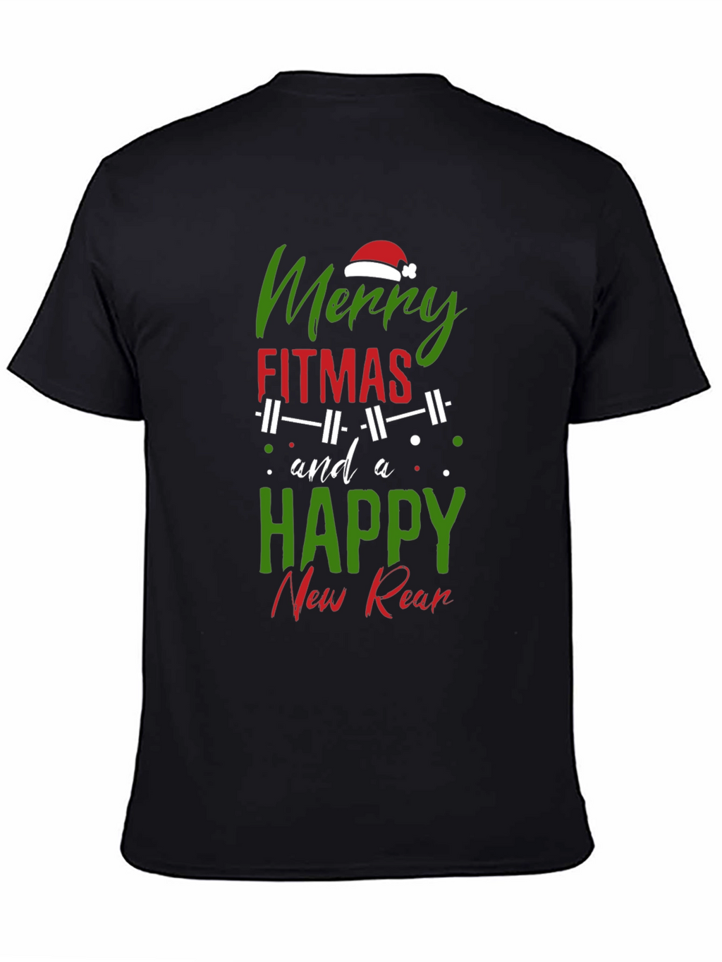 Merry Fitmas Black T-Shirt: Holiday Gym Apparel