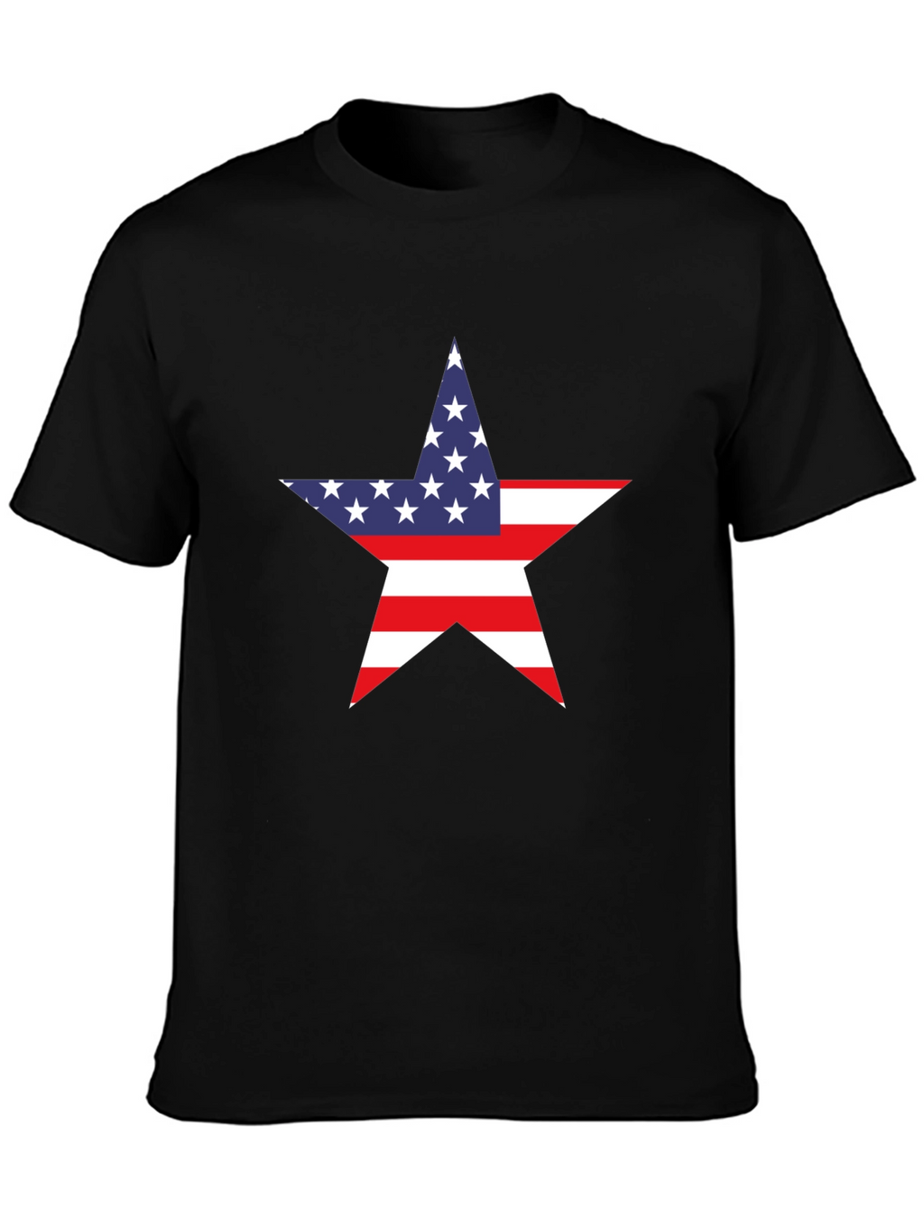 American Flag Star Graphic Tee - Black