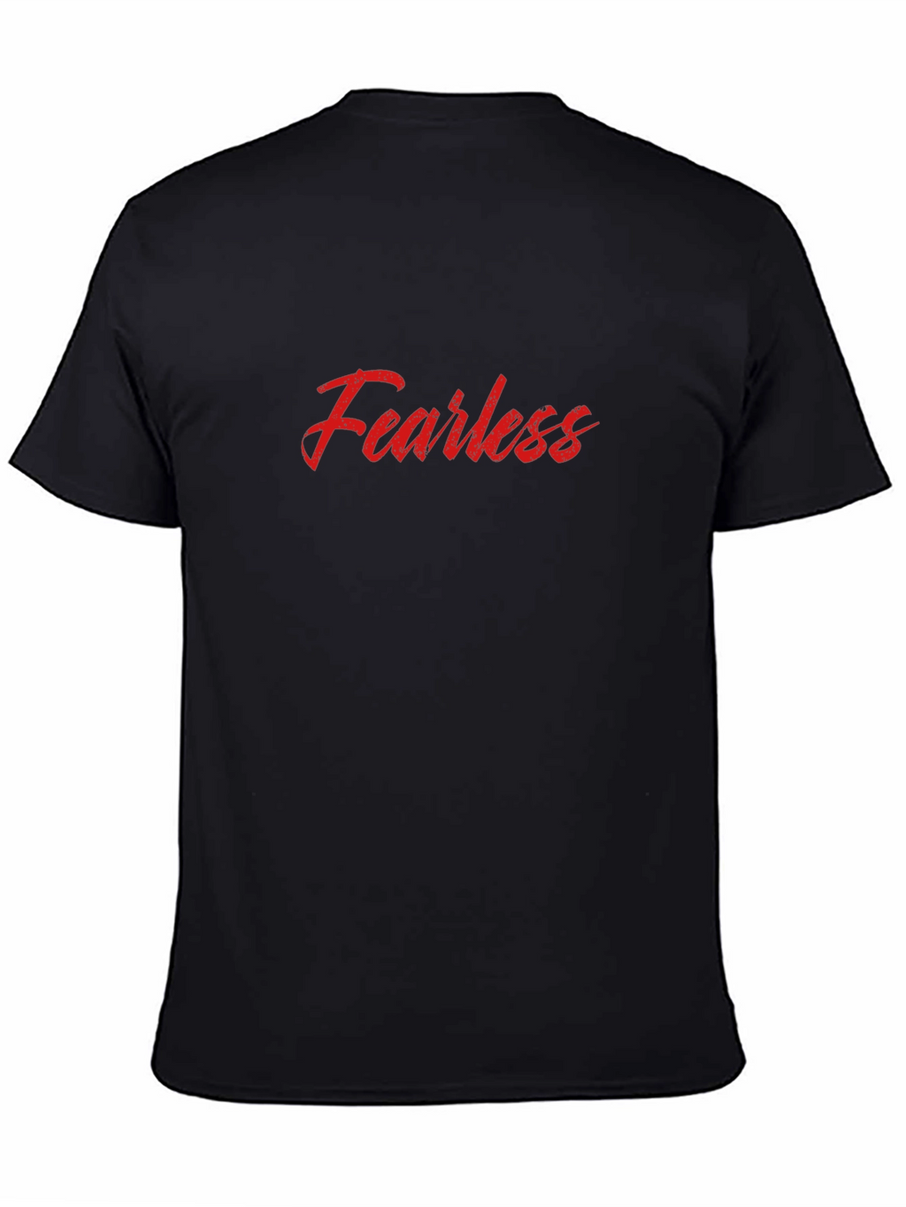 Fearless Red Print Black T-Shirt