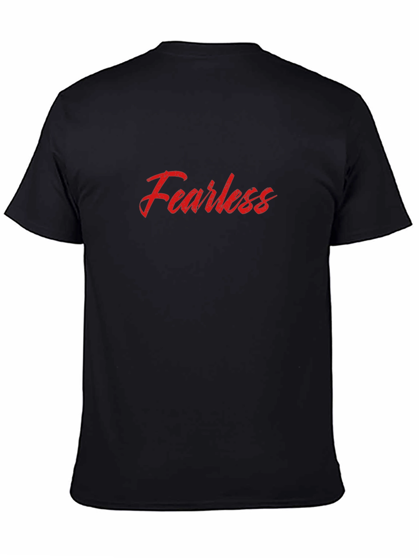 Fearless Red Print Black T-Shirt