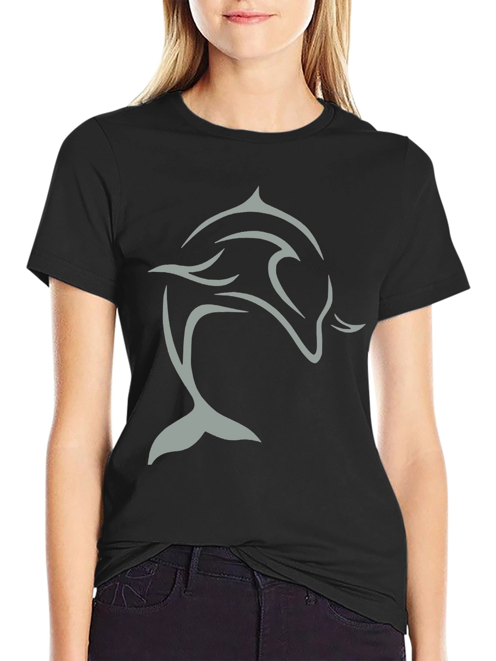 Black Dolphin Graphic Tee - Stylish & Comfortable