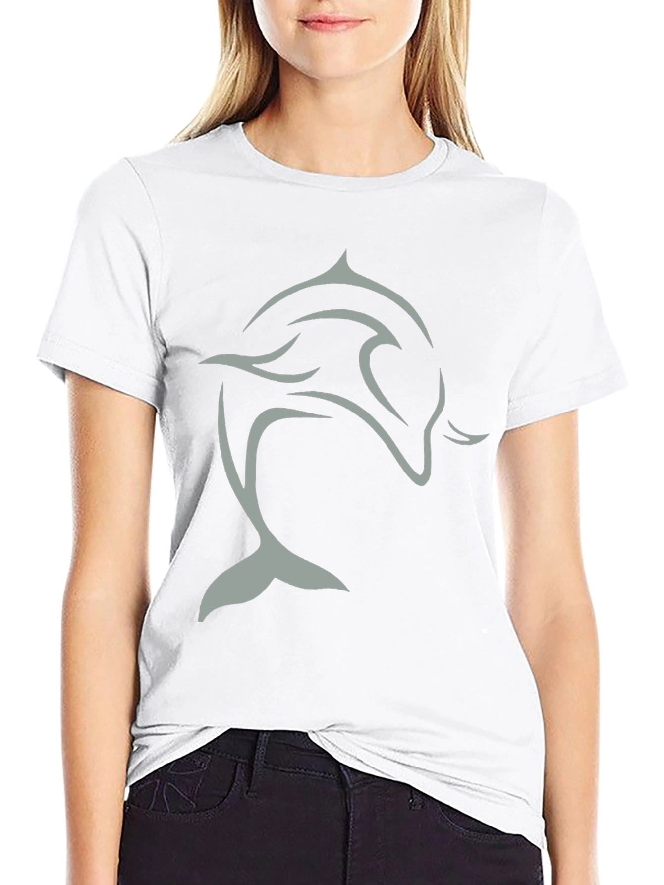 Black Dolphin Graphic Tee - Stylish & Comfortable