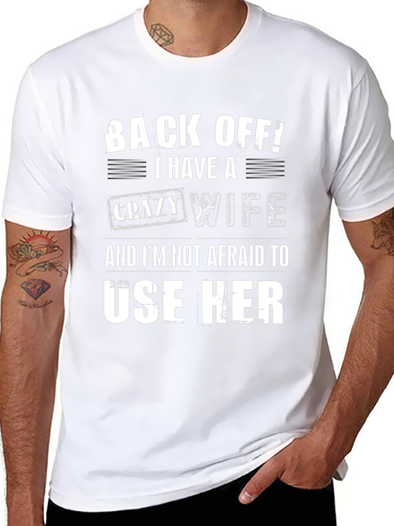 Humorous Crazy Wife Graphic T-Shirt
