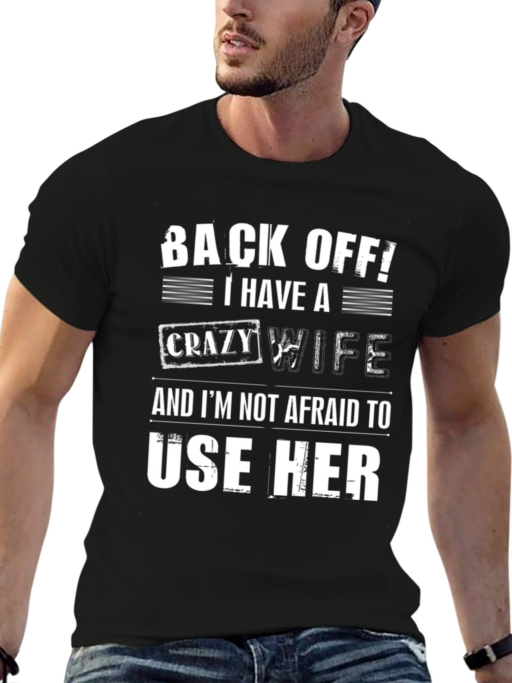 Humorous Crazy Wife Graphic T-Shirt