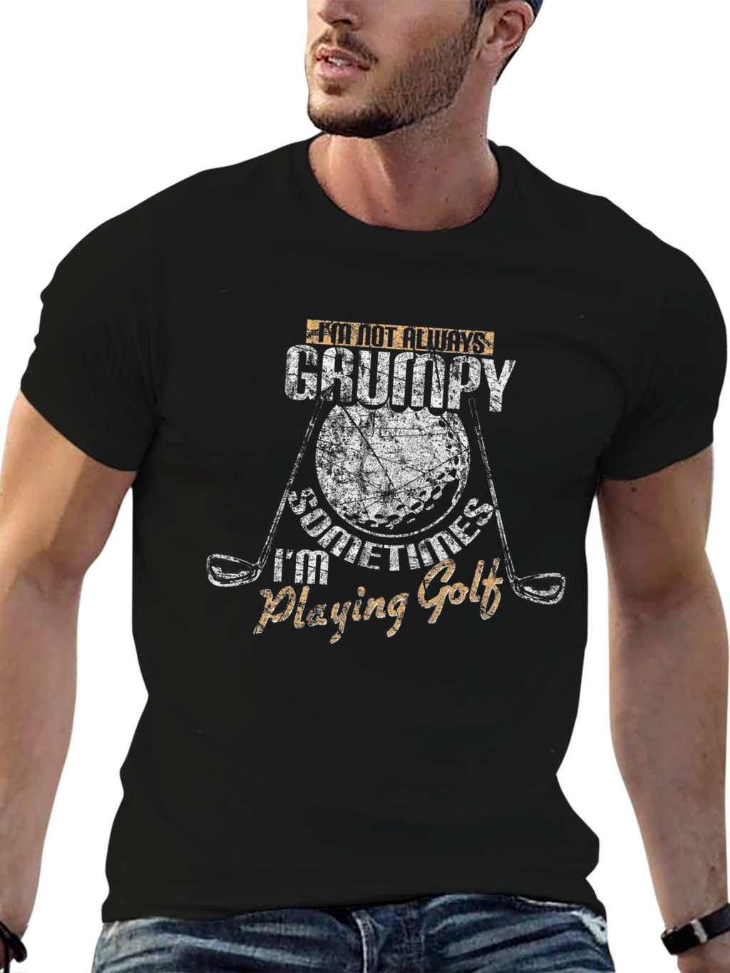 Grumpy Golfing T-Shirt - Novelty Graphic Tee