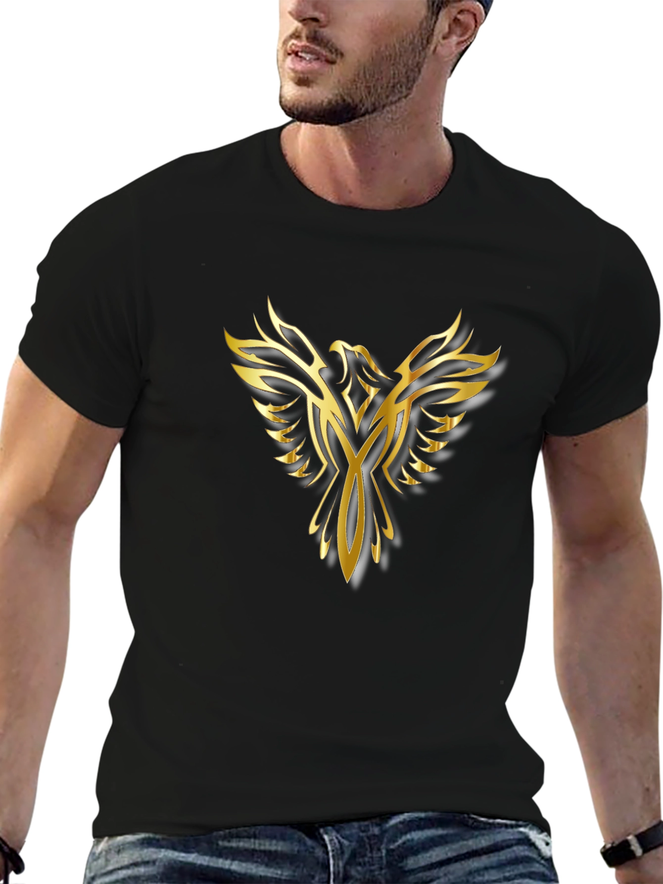 Golden Phoenix Black T-Shirt