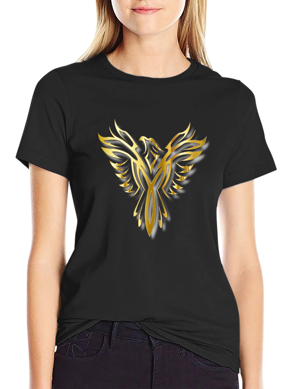 Golden Phoenix Black T-Shirt