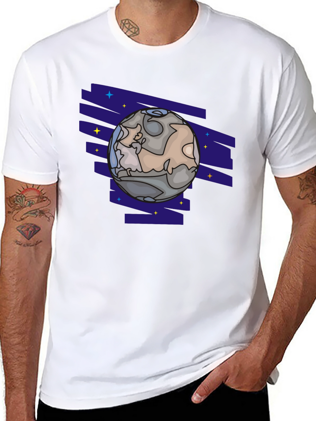Planet Graphic T-Shirt - Black Cotton Tee