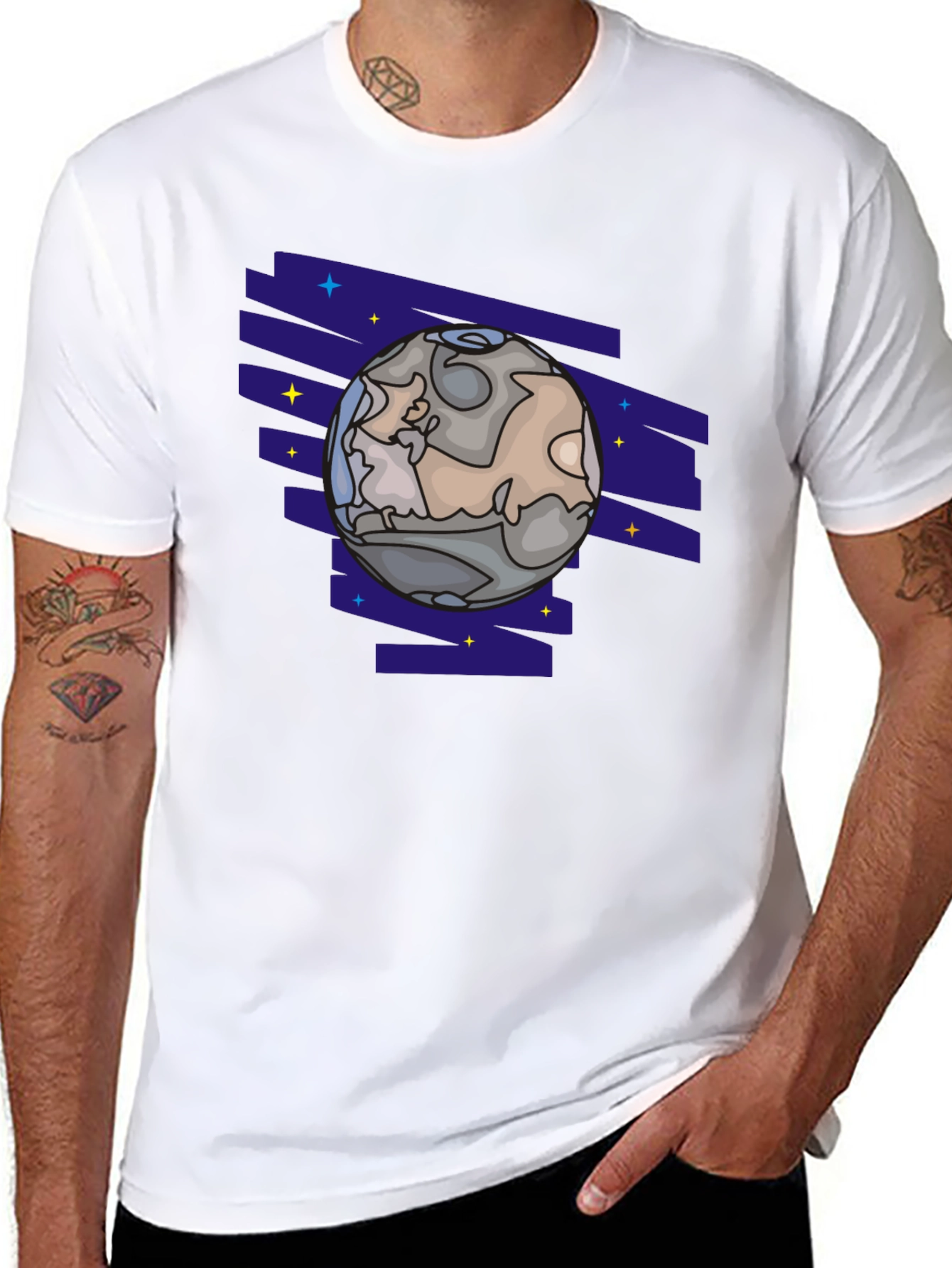 Planet Graphic T-Shirt - Black Cotton Tee