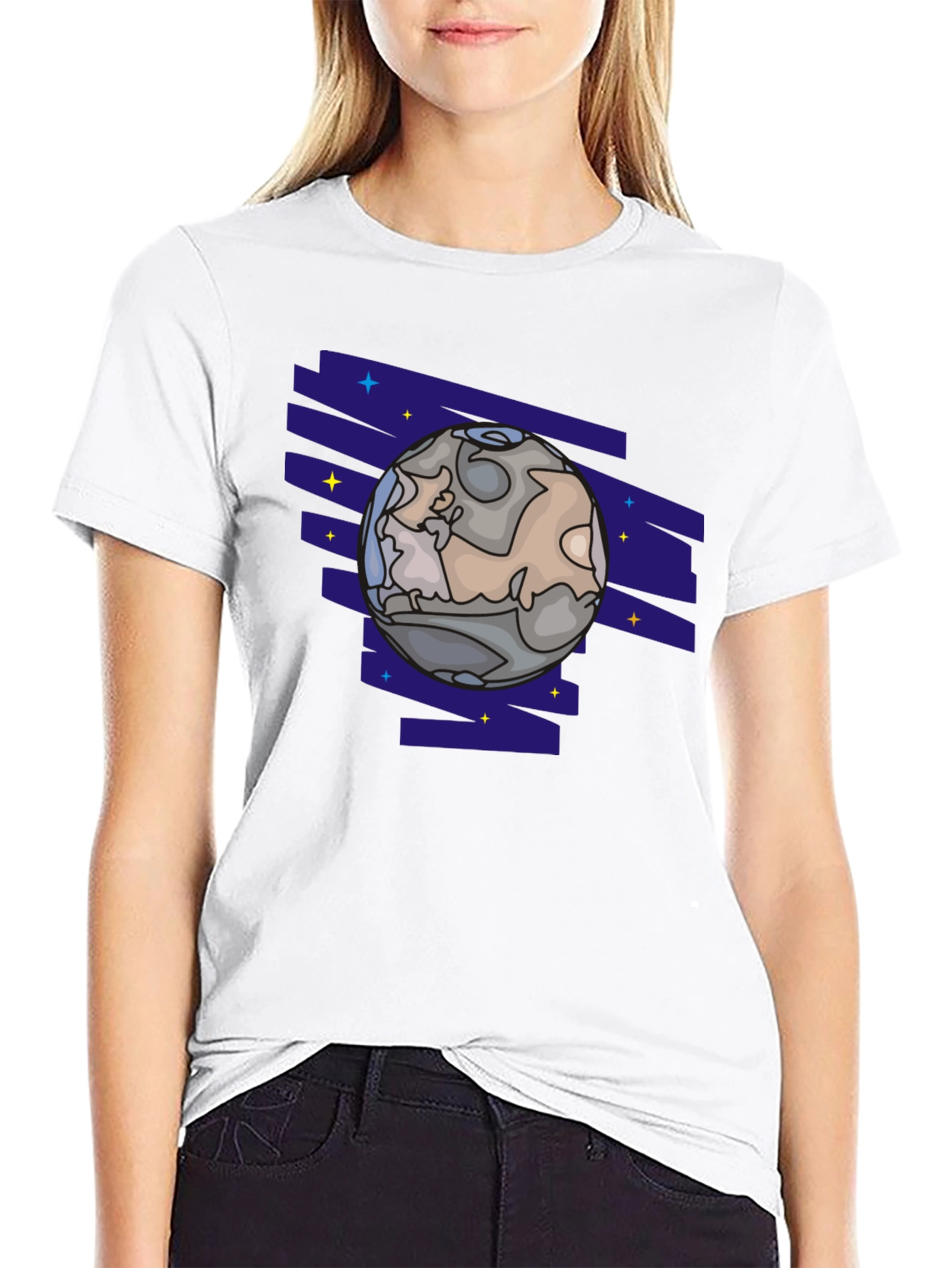 Planet Graphic T-Shirt - Black Cotton Tee