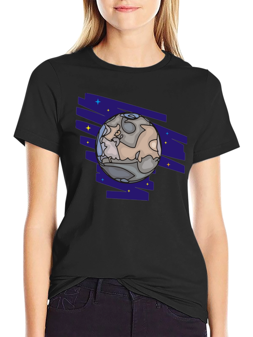 Planet Graphic T-Shirt - Black Cotton Tee