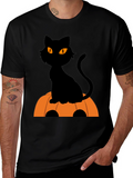 Halloween Black Cat Pumpkin T-Shirt