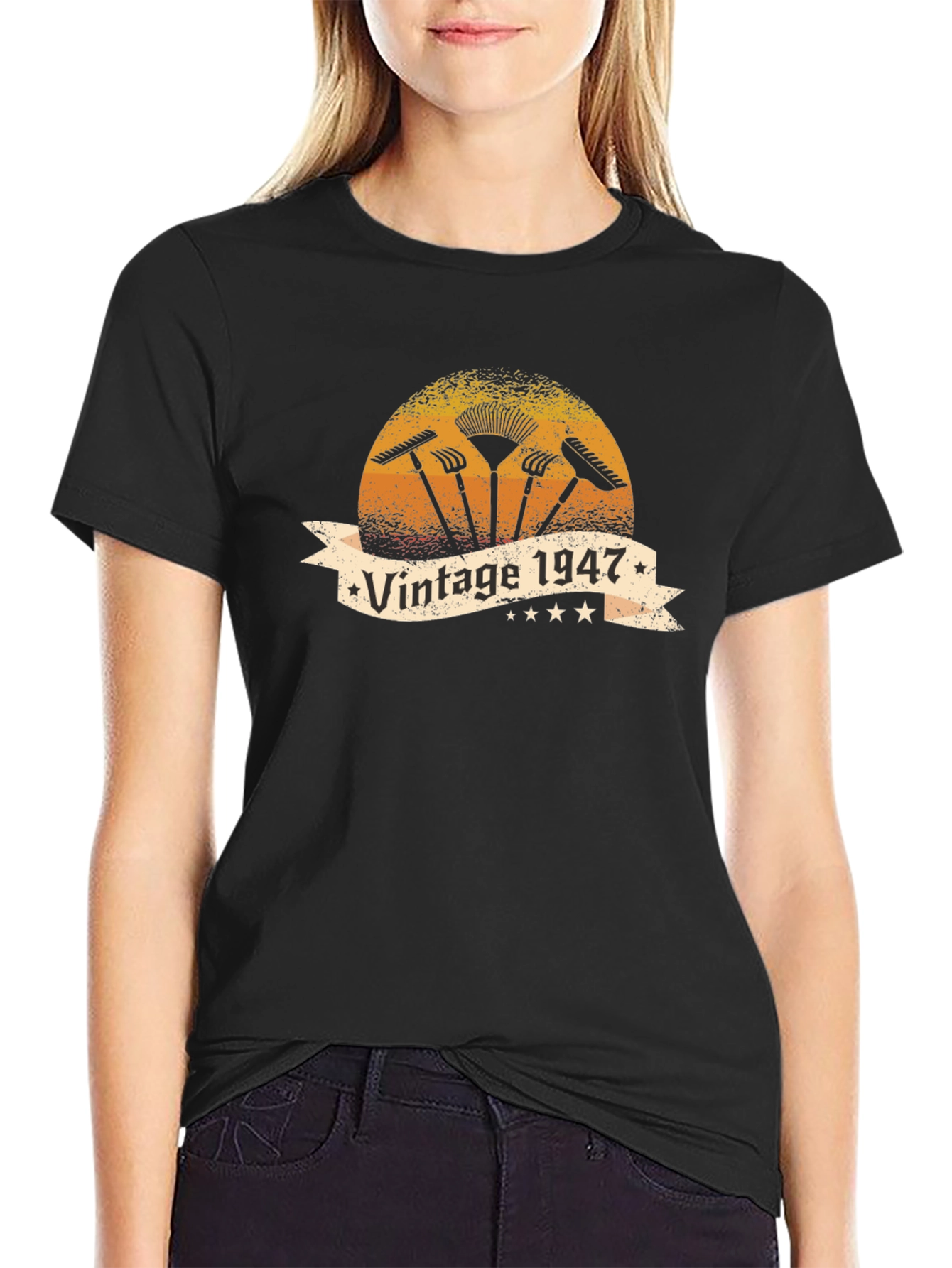 Vintage 1947 Gardening T-Shirt - Black
