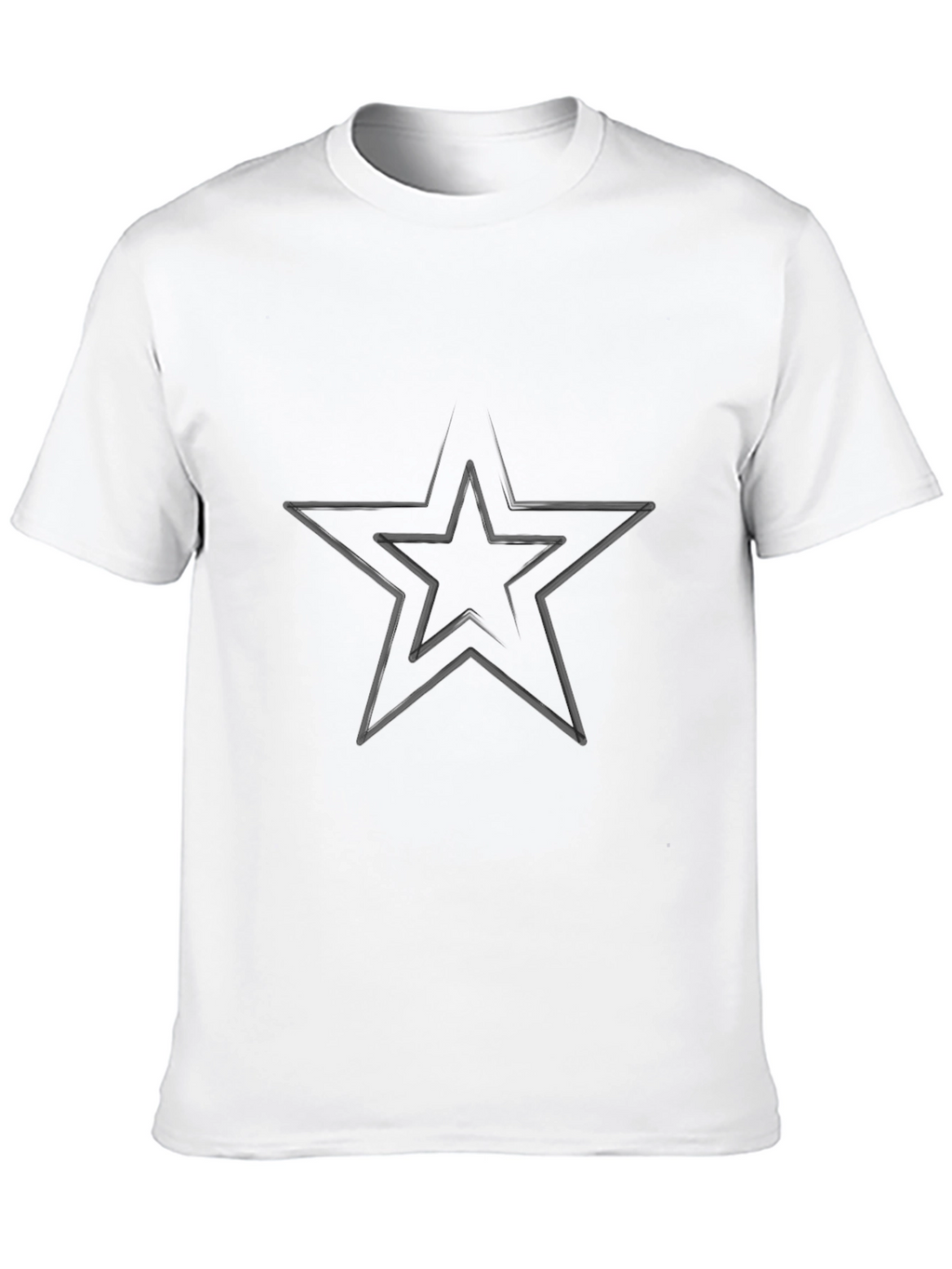 Mens Black Star Graphic Tee - Casual Comfort